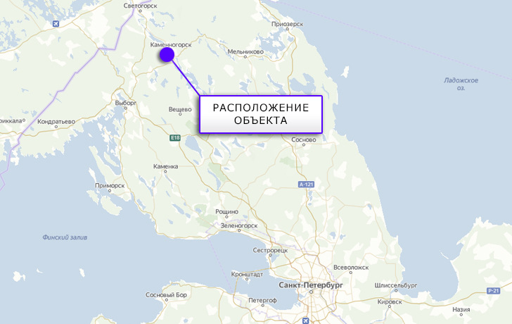 продажа здания в Каменногорске на карте