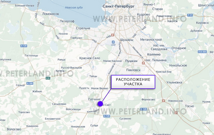 промышленный участок на Киевском шоссе на карте