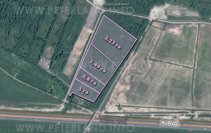 продажа участков земли вдоль КАД в Порошкино