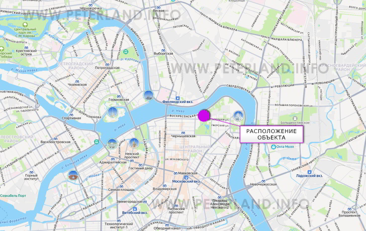 помещение на Воскресенской набережной на карте