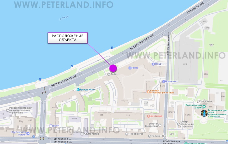 расположение встроенного помещения в Центральном районе СПб